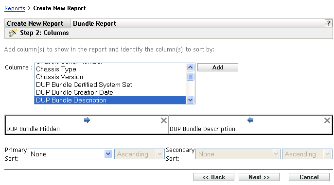 Schritt 2: Seite „Spalten“