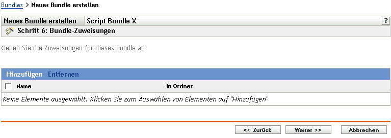 Schritt 6 zur Erstellung eines neuen Bundles: Bundle-Zuweisungen
