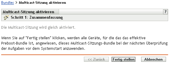 Schritt 1 für die Aktivierung einer Multicast-Sitzung: Zusammenfassung