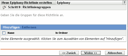 Seite Richtliniengruppen