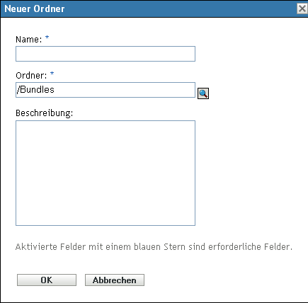 Dialogfeld Neuer Ordner