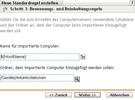 Seite Benennungs- und Eingrenzungsregeln