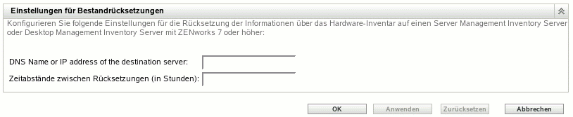 Konfigurieren der Inventar-Roll-up-Einstellungen