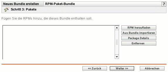 Seite "Pakete"