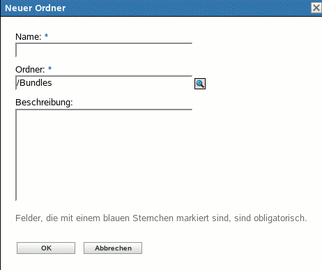 Dialogfeld "Neuer Ordner"