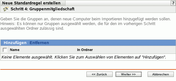 Seite "Gruppenmitgliedschaft"