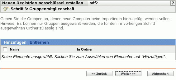 Seite "Gruppenmitgliedschaft"
