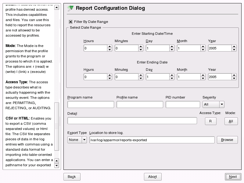 Report Configuration