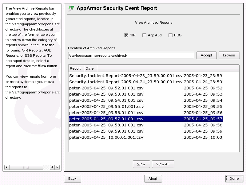 Security Event Report