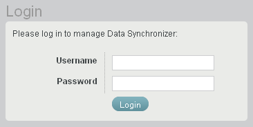 Synchronizer Web Admin console Login page