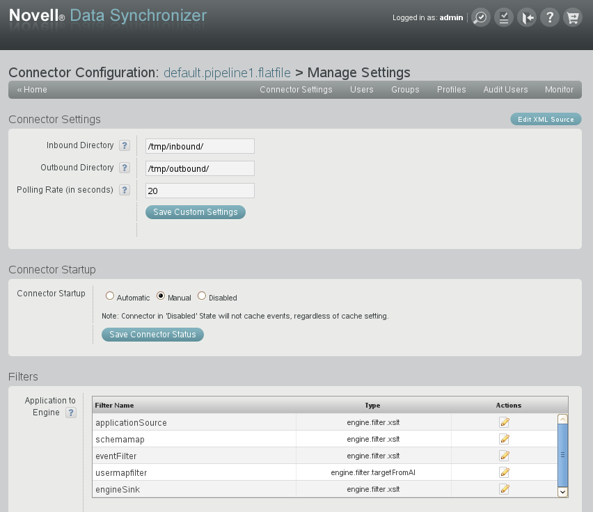 Flatfile Connector Configuration page