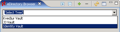 The drop-down list to select an Identity Vault
