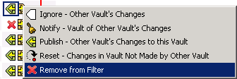 The Removing from Filter menu option