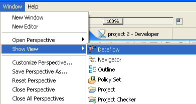 The Dataflow menu option