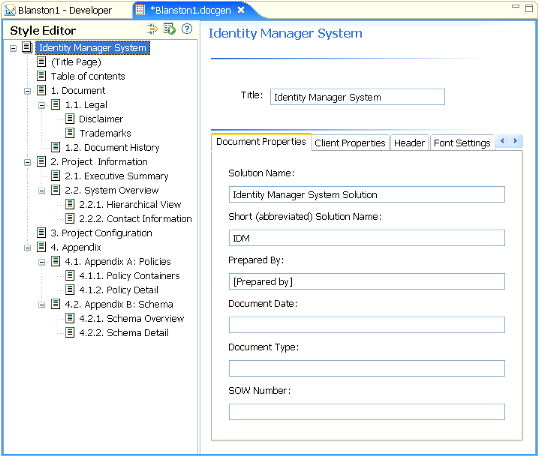 Customizing the Section Properties Page