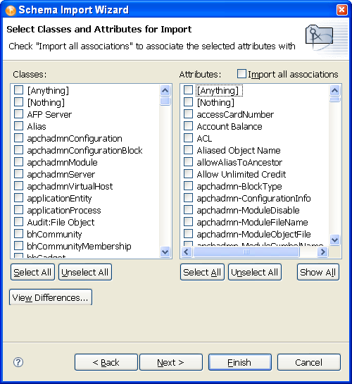 Schema Import Wizard