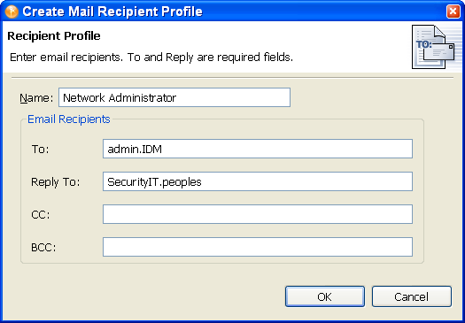 Creating a mail recipient profile