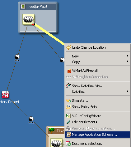 The Manage Application Schema menu option