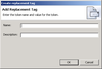 The Create Replacement Tag dialog box