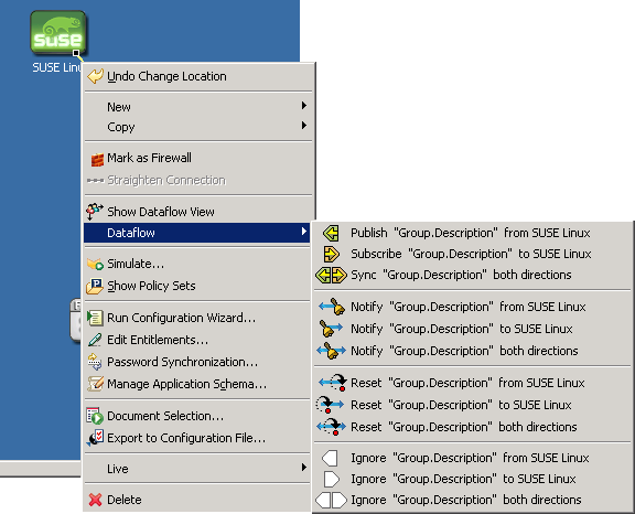 The Dataflow menu option