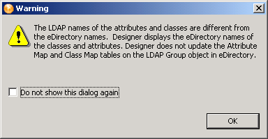 The Warning dialog box