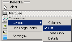 Palette layout options