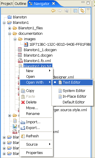 Opening with the Text Editor