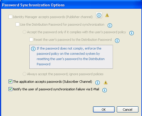 Password synchronization options