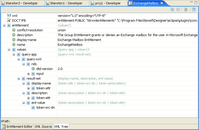 The XML Tree view