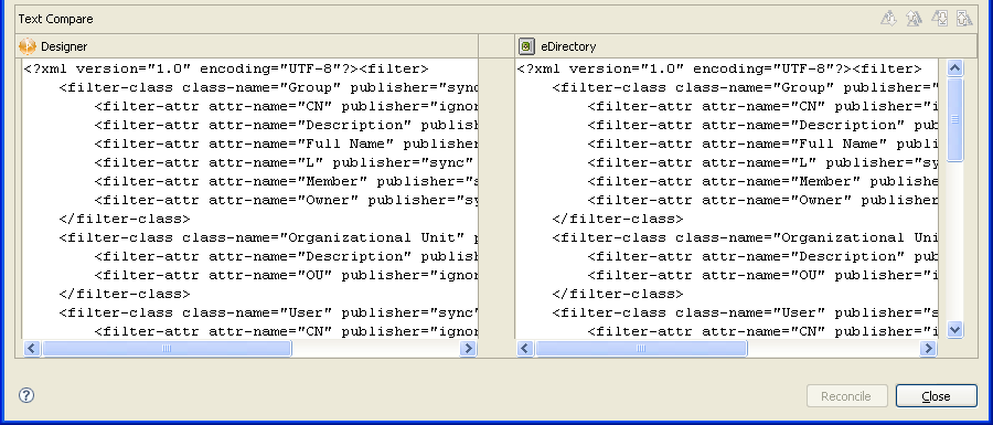 Code differences highlighted