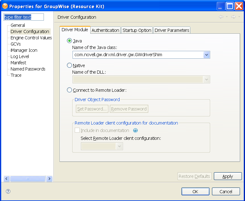 Configuring the driver for your network environment