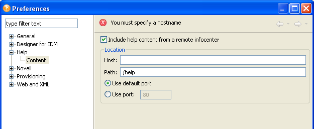 The Help Server setting