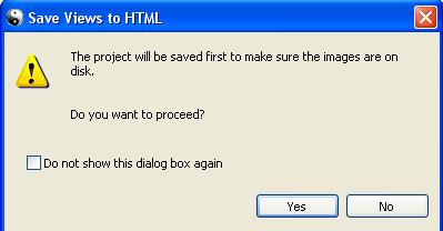 The Save View to HTML dialog box