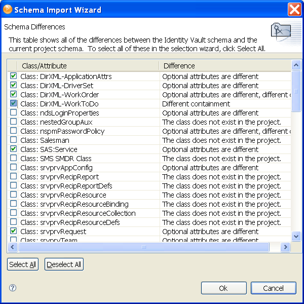 Viewing schema differences