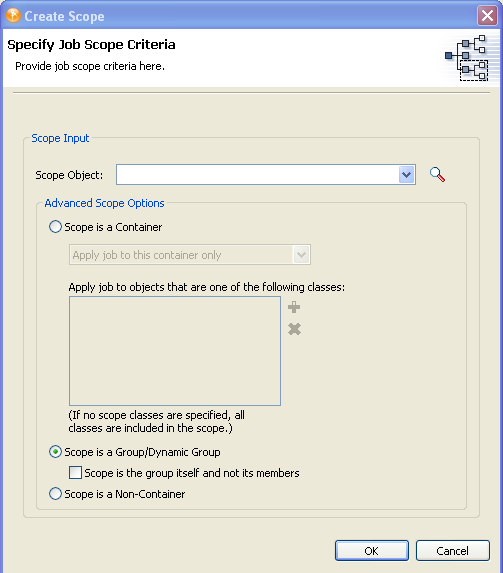 Specifying the job scope criteria