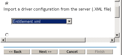 The drop-down option to select Entitlement.XML