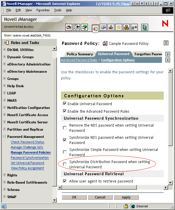 Password Policy Settings for Scenario 4