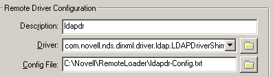 Remote Driver Configuration parameters