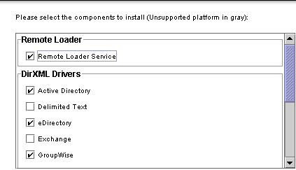 The dialog box to select the Remote Loader and driver shims