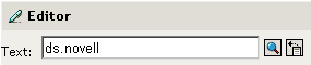 Editor displaying ds.novell as a text argument.