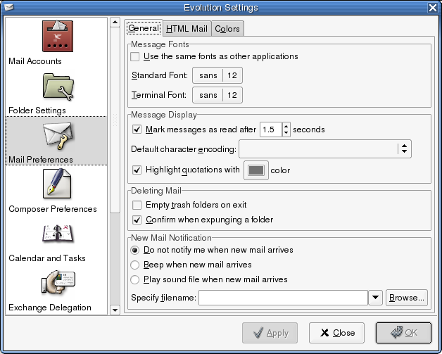 Changing Mail Settings