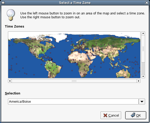 Evolution Setup Assistant Timezone Section