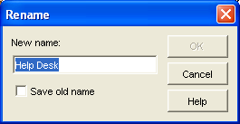 Rename dialog box