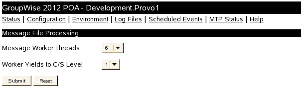 Message File Processing page