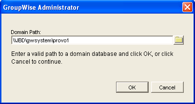 GroupWise Administrator dialog box