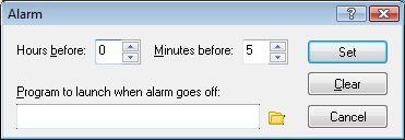 Alarm dialog box