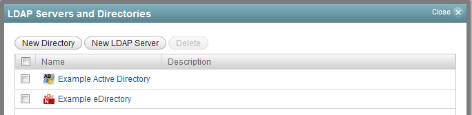 LDAP Servers and Directories list
