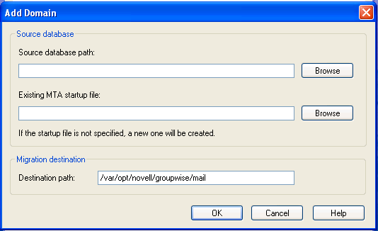 Add Domain dialog box