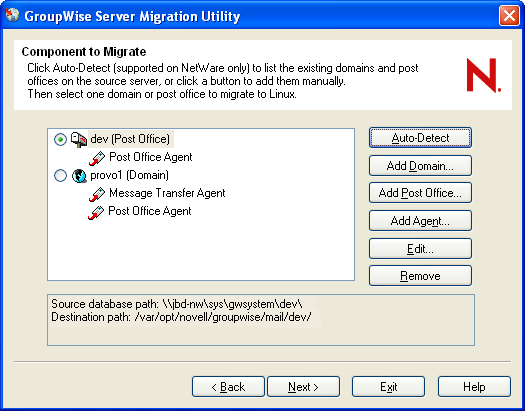 Component to Migrate page