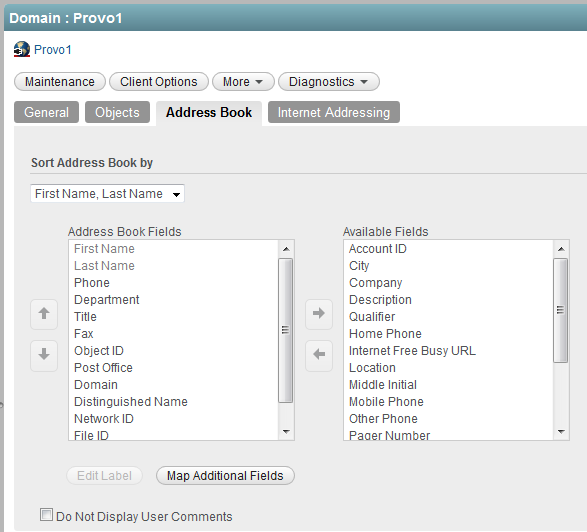 Address Book tab